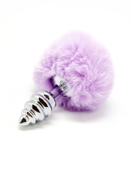 Пробка с хвостиком Metal Anal Fluffy Twist S