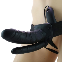 Страпон полый Lux Fetish Unisex Vibrating Double Penetrating